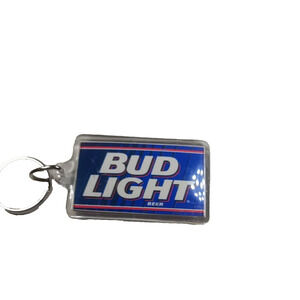 Bud Light Acrylic Keychain Beer Classic Scratched